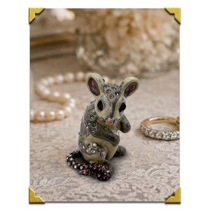 Jay Strongwater Swarovski-Studded Mouse Figurine – Hand-Enameled Collectible